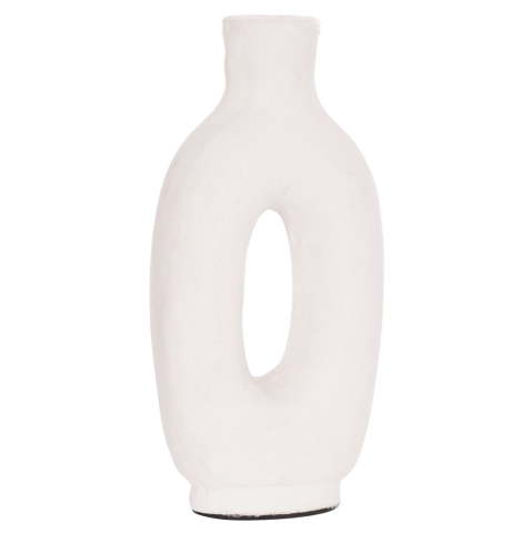 Decoratiuni - DECORATIVE VASE SERIES CLAYVON HM4409 TERRACOTTA IN WHITE COLOR 10x5x21Hcm.