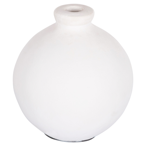 Decoratiuni pentru masa - DECORATIVE VASE SERIES CLAYVON HM4410 TERRACOTTA IN WHITE COLOR 18x18x20Hcm.