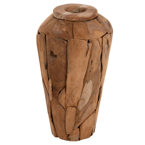 Decoratiuni de podea - DECORATIVE VASE ZENIA HM7919 RECYCLED PIECES OF TEAK WOOD IN NATURAL COLOR Φ30x60Hcm.