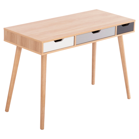 Birouri - DESK GAET HM18292 MELAMINE IN SONAMA-GREY-BEIGE-WHITE 110x50x76.5Hcm.