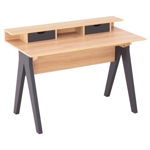Birouri - DESK REXIN HM18290 MELAMINE IN SONAMA-GREY 120x19-59x75-85.5Hcm..