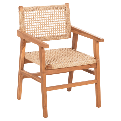 Fotolii - DINING ARMCHAIR BJORN HM9403.21 SOLID TEAK WOOD-ROPE 56x56x83Hcm.