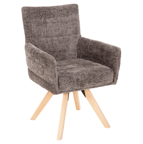 Fotolii - DINING ARMCHAIR GAZER HM9845.03 GREY FABRIC-RUBBERWOOD LEGS 66x63x91Hcm.