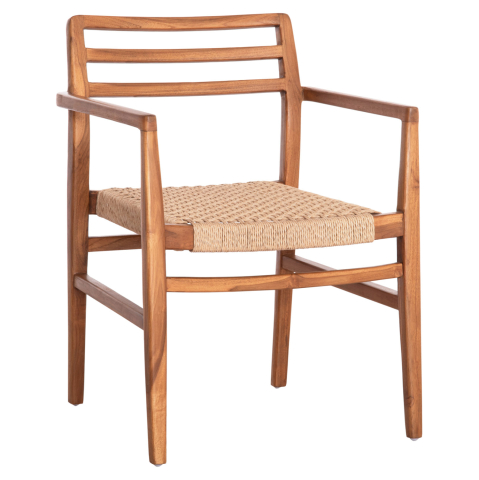 Interior - DINING ARMCHAIR HERRIN HM18230 TEAK WOOD-VIRO ROPE 58x56x80Hcm.