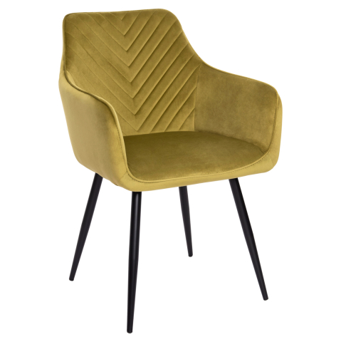 Interior - DINING ARMCHAIR LATRELL HM8582.07 OLIVE GREEN VELVET and BLACK METAL LEGS 55x57x84Hcm.