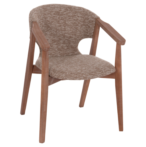 Interior - DINING ARMCHAIR YEGER HM9995.03 BEECH WOOD IN WHITEWASH-BROWN FABRIC 59x58x78Hcm.