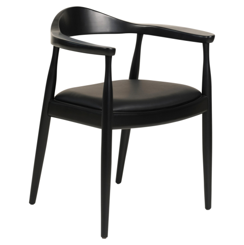 Interior - DINING CHAIR ADOR HM9948.02 RUBBERWOOD and PU-BLACK 62x54x76,5Hcm.