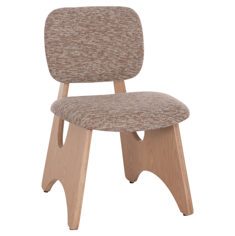 Interior - DINING CHAIR BELLISI HM18248.01 BROWN FABRIC-PLYWOOD IN OAK COLOR 53x56x78Hcm.