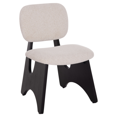 Interior - DINING CHAIR BELLISI HM18248.02 FABRIC IN CREAM WHITE-PLYWOOD IN BLACK 53x56x78Hcm.