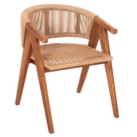 Interior - DINING CHAIR BRANN HM18238 TEAK WOOD IN NATURAL-SYNTHETIC ROPE 60x67x76Hcm.