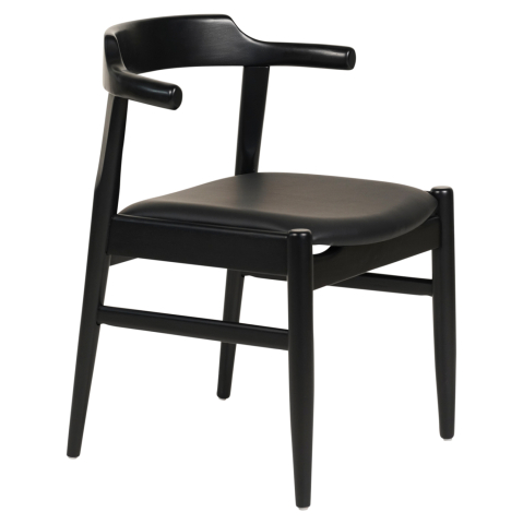 Interior - DINING CHAIR CERSEI HM9946.02 RUBBERWOOD and PU IN BLACK 57x54x74Hcm.