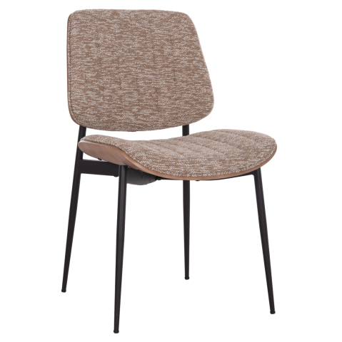 Interior - DINING CHAIR CONTI HM9983.01 BLACK METAL--BROWN FABRIC 49x56x82Hcm.