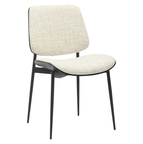 Interior - DINING CHAIR CONTI HM9983.02 BLACK METAL and PLYWOOD-ECRU FABRIC 48,5x56x82,5Hcm.