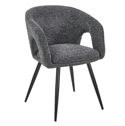 Fotolii - DINING CHAIR CORNEL HM18431.01 GREY FABRIC--BLACK METAL LEGS 59x56x79Hcm.