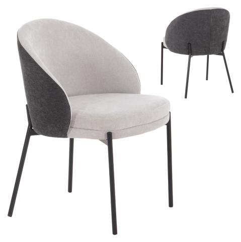Fotolii - DINING CHAIR DETTON HM18426.01 GREY FABRIC-METAL BLACK LEGS 58x56x76Hcm.