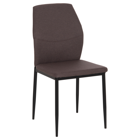 Interior - DINING CHAIR DIAZ HM18346.03 BROWN FABRIC-METAL LEGS IN BLACK 43x52x87Hcm.
