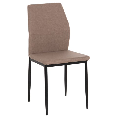 Interior - DINING CHAIR DIAZ HM18346.04 BEIGE FABRIC-METAL LEGS IN BLACK 43x52x87Hcm.