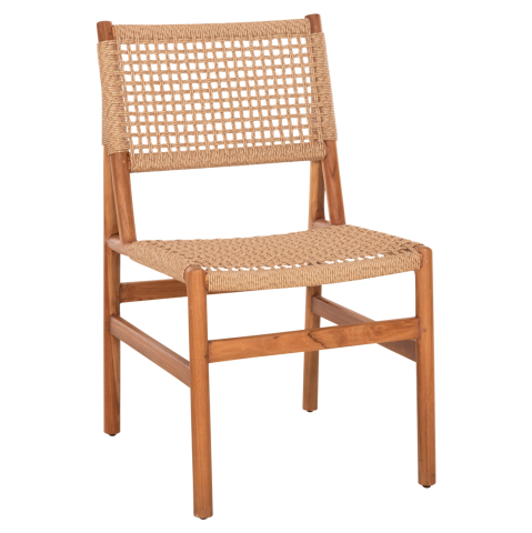 Interior - DINING CHAIR DINIZ HM6554 TEAK WOOD IN NATURAL COLOR--SYNTHETIC ROPE 48x60x84Hcm.
