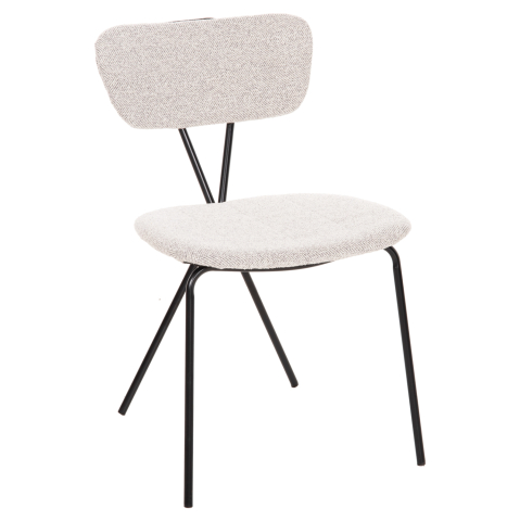 Fotolii - DINING CHAIR DORY HM9855.03 METAL FRAME IN BLACK-FABRIC IN LIGHT GREY 48,5x61x76Hcm.