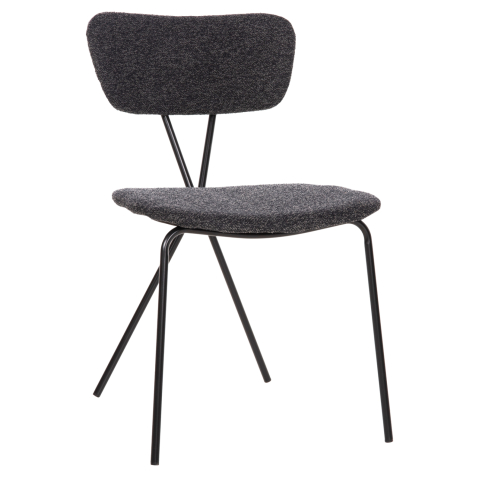 Fotolii - DINING CHAIR DORY HM9855.04 METAL FRAME IN BLACK-FABRIC IN DARK GREY 48,5x61x76Hcm.