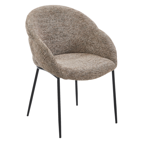 Fotolii - DINING CHAIR DRENNY HM18424.03 TAUPE FABRIC-METAL BLACK LEGS 62x63x85Hcm.