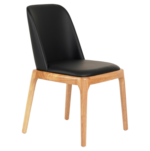 Interior - DINING CHAIR FURLAN HM9944.01 RUBBERWOOD-BLACK PU 54,5x58x86Hcm.