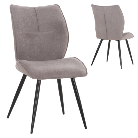 Fotolii - DINING CHAIR GAFF HM18425.01 LIGHT GREY FABRIC-METAL BLACK LEGS 49x63x90Hcm.