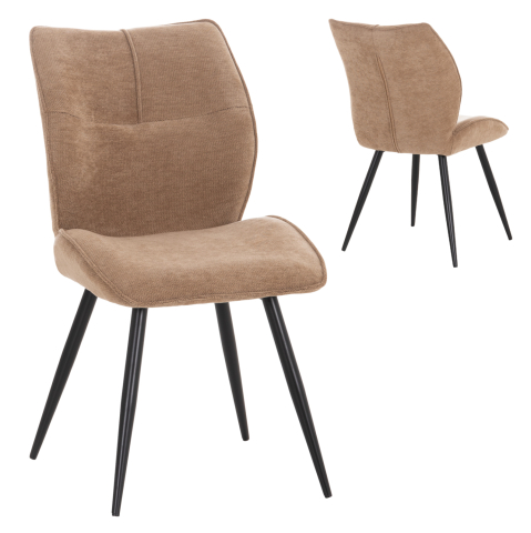 Fotolii - DINING CHAIR GAFF HM18425.03 TAUPE FABRIC-METAL BLACK LEGS 49x63x90Hcm.