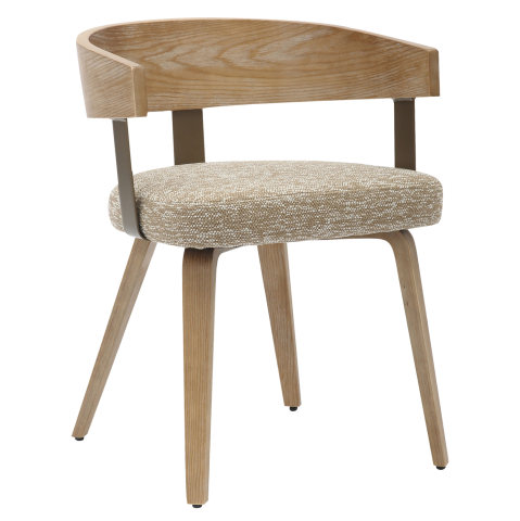 Interior - DINING CHAIR GALLEY HM9981.01 PLYWOOD FRAME AND LEGS-BEIGE FABRIC 55,5x53,5x70Hcm.