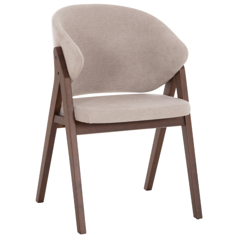 Interior - DINING CHAIR HANA HM9746.11 RUBBERWOOD IN WALNUT-FABRIC IN BEIGE 55,5x60x85Hcm.