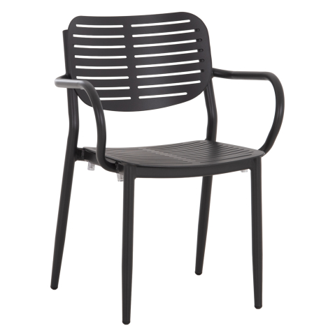 Exterior - DINING CHAIR HILLIARD HM6644.01 ALUMINUM IN CHARCOAL COLOR 58x52x78Hcm.