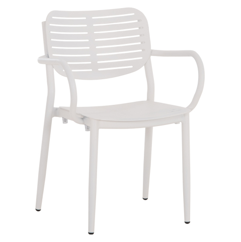 Exterior - DINING CHAIR HILLIARD HM6644.02 ALUMINUM IN WHITE COLOR 58x52x78Hcm.