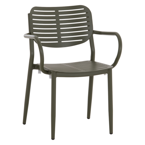 Exterior - DINING CHAIR HILLIARD HM6644.07 ALUMINUM IN OLIVE GREEN COLOR 58x52x78Hcm.