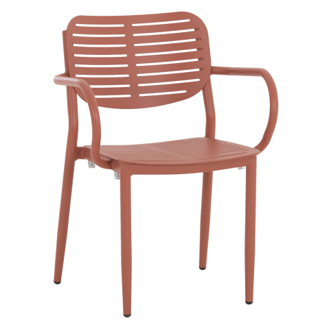 Exterior - DINING CHAIR HILLIARD HM6644.08 ALUMINUM IN TERRACOTTA COLOR 58x52x78Hcm.