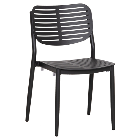 Exterior - DINING CHAIR HILLIARD HM6645.01 ALUMINUM IN CHARCOAL COLOR 46x54x78Hcm