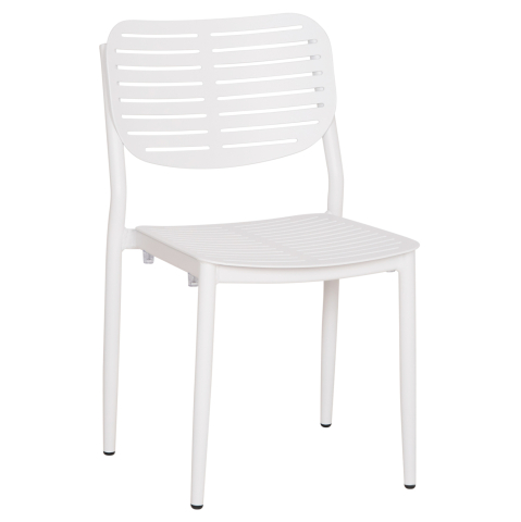 Exterior - DINING CHAIR HILLIARD HM6645.02 ALUMINUM IN WHITE COLOR 46x54x78Hcm