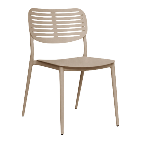 Exterior - DINING CHAIR HILLIARD HM6645.04 ALUMINUM IN CHAMPAGNE COLOR 46x54x78Hcm
