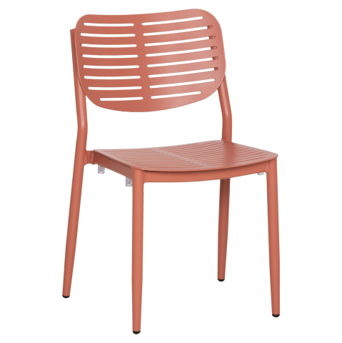 Exterior - DINING CHAIR HILLIARD HM6645.08 ALUMINUM IN TERRACOTTA COLOR 46x54x78Hcm