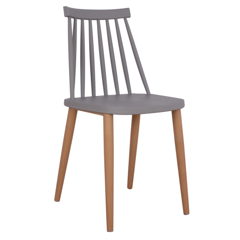 Fotolii - Dining chair HM8052.10 Vanessa grey with metallic legs 43x46,5x82cm