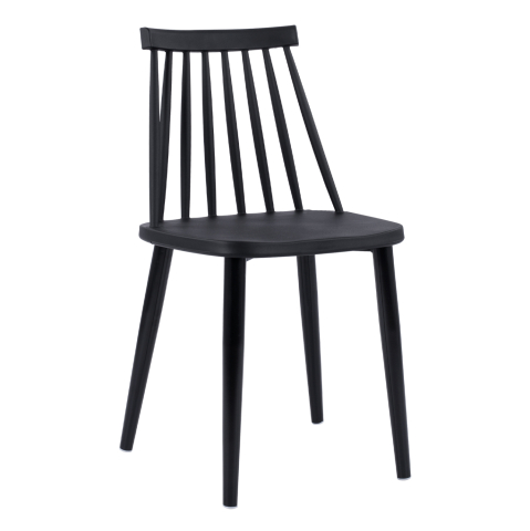 Interior - Dining Chair HM8052.12 Vanessa Black with metallic black legs 43x46,5x82 cm.