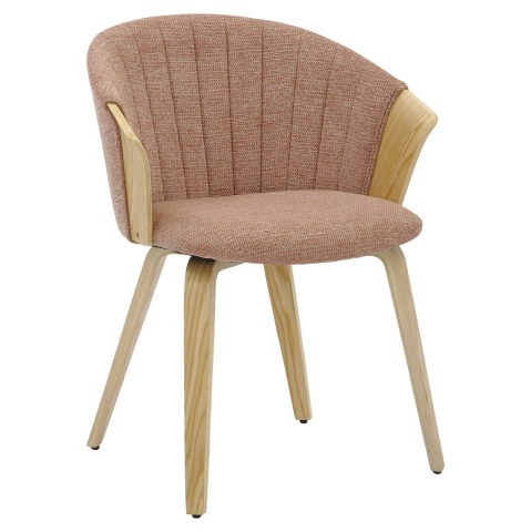 Interior - DINING CHAIR JESPER HM9977.01 PLYWOOD FRAME IN OAK-REDWOOD FABRIC 61x54x74Hcm.