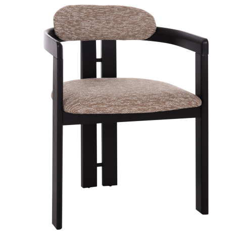 Interior - DINING CHAIR KALL HM18247.02 BROWN FABRIC--PLYWOOD IN BLACK 56x45x73Hcm.