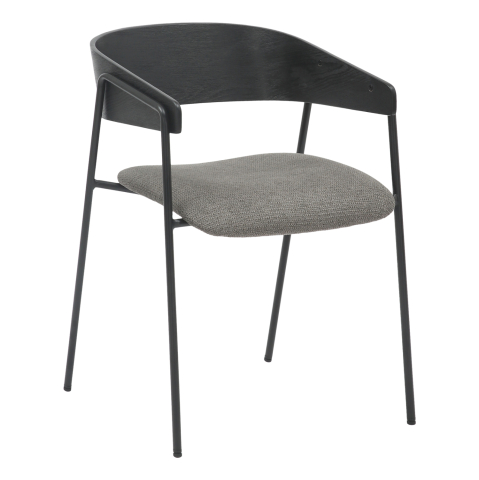 Interior - DINING CHAIR KORIN HM9975.02 METAL and PLYWOOD IN BLACK-GREY FABRIC 54x51x72,5Hcm.