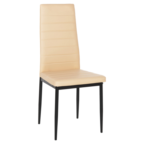 Interior - DINING CHAIR LADY HM0037.25 CREAM WHITE PU-BLACK METAL FRAME K/D 42x44x95Hcm