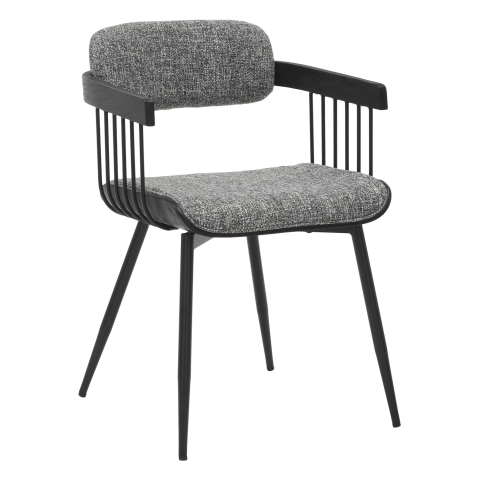 Interior - DINING CHAIR LANG HM9973.02 BLACK METAL FRAME-GREY FABRIC 52x52x76Hcm.