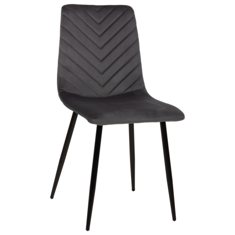 Interior - DINING CHAIR LATRELL HM8587.01 GREY VELVET and BLACK METAL LEGS 43x54x88Hcm.