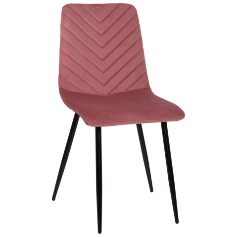 Interior - DINING CHAIR LATRELL HM8587.02 DUSTY PINK VELVET and BLACK METAL LEGS 43x54x88Hcm.