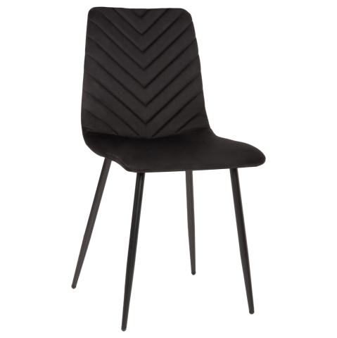 Interior - DINING CHAIR LATRELL HM8587.04 BLACK VELVET and BLACK METAL LEGS 43x54x88Hcm.
