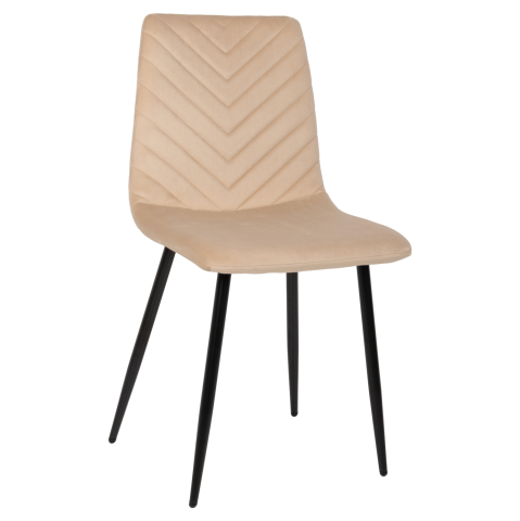 Interior - DINING CHAIR LATRELL HM8587.05 ECRU VELVET and BLACK METAL LEGS 43x54x88Hcm.