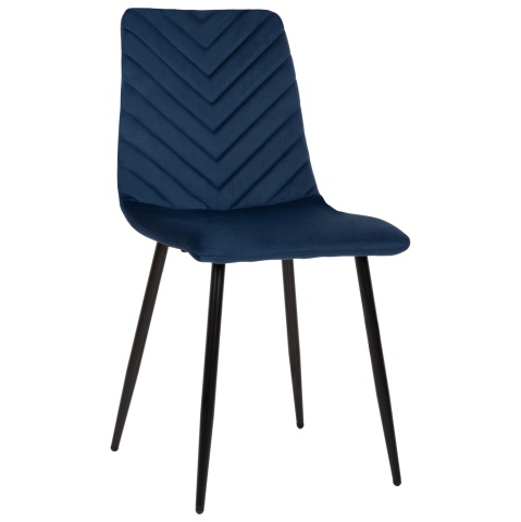 Interior - DINING CHAIR LATRELL HM8587.08 BLUE VELVET and BLACK METAL LEGS 43x54x88Hcm.